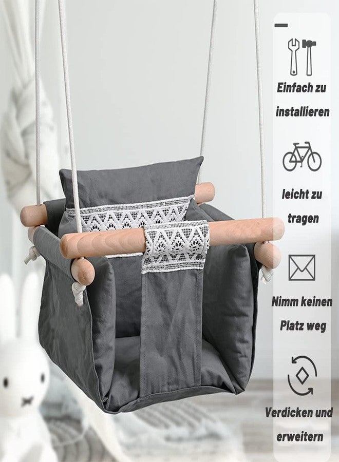 MAPPLE CREATION Baby Swing Outdoor Indoor Toddler Swing Seat with Safety Belt, Canvas Hanging Swings Outside Tree Swing Great Gift for Baby Boys Girls Kids Lovers - Hanging Swing for Garden & Home - Image 3